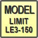 Piktogram - Model: Limit LE3-150